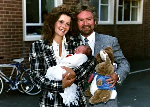 Noel Edmonds TV Presenter and Personality with wife Helen and baby daughter Olivia Noel Edmonds TV Presenter and Personality with wife Helen and baby daughter Olivia