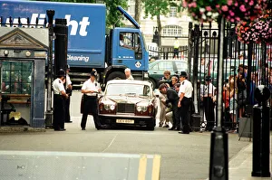 Noel Gallagher and his girlfriend Meg Matthews dare driven into 10 Downing Street for a Noel Gallagher and his girlfriend Meg Matthews dare driven into 10 Downing Street for a