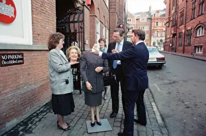 Norman Fowler (wearing glasses), Secretary of State for Employment Norman Fowler (wearing glasses), Secretary of State for Employment