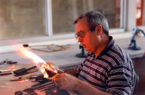 Norman Veitch, from Wearside Glass Sculptures at work in June 1998 Norman Veitch, from Wearside Glass Sculptures at work in June 1998
