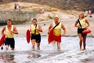 Images Dated 1st July 1995: Some North East Lifeguards doing their Baywatch impression in July 1995