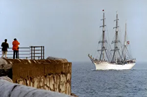 Norway's oldest square rigger The Statsraad Lehmkuhl seen here off the South Gare Norway's oldest square rigger The Statsraad Lehmkuhl seen here off the South Gare