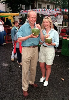 Notting Hill Carnival August 1997 William and Ffion Hague drinking fresh coconut milk Notting Hill Carnival August 1997 William and Ffion Hague drinking fresh coconut milk