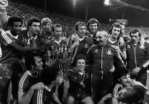 Nottingham Forest captain John McGovern (centre) celebrates with team mates after their Nottingham Forest captain John McGovern (centre) celebrates with team mates after their