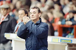 Nottingham Forest manager Brian Clough at the dug out during his side' Nottingham Forest manager Brian Clough at the dug out during his side'