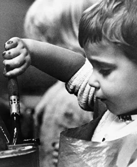 Nursery Child, Janine Shales, playing, October 1978 Nursery Child, Janine Shales, playing, October 1978