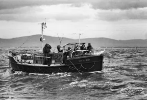 The Oakley class All weather Rhyl lifeboat Har Lil on patrol in the waters around North The Oakley class All weather Rhyl lifeboat Har Lil on patrol in the waters around North