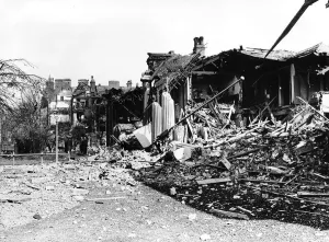 An old folks home in Hull lies in ruins after being bombed during a WW2 air raid 1941 An old folks home in Hull lies in ruins after being bombed during a WW2 air raid 1941