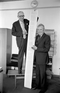 Old Men/Humour: Ken Hord and Fred Wills. February 1975 75-01028 Old Men/Humour: Ken Hord and Fred Wills. February 1975 75-01028
