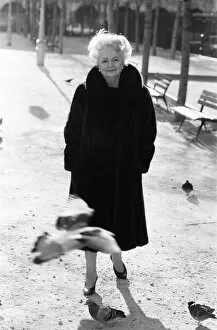 Images Dated 10th December 1987: Olivia de Havilland near her home in Paris. 10th December 1987