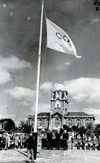 Olympic flag July 1948 Ceremony at Royal Military Academy Sandhurst performed by Olympic flag July 1948 Ceremony at Royal Military Academy Sandhurst performed by