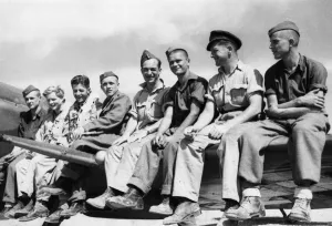 Operating from a landing strip carved by RAF airmen and Yugoslav Partisans with picks Operating from a landing strip carved by RAF airmen and Yugoslav Partisans with picks