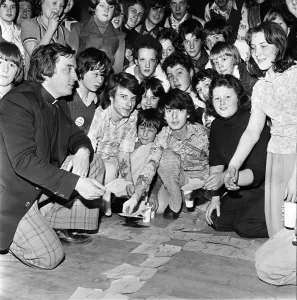 Ormesby Youth Club meeting, Teesside. 1976 Ormesby Youth Club meeting, Teesside. 1976