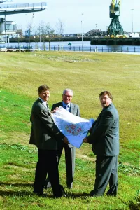 Overlooking the site for the new university building at St Overlooking the site for the new university building at St