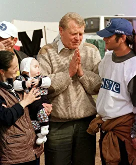Paddy Ashdown MP in Macedonia visiting April 1999 the Brada camp seen with Paddy Ashdown MP in Macedonia visiting April 1999 the Brada camp seen with