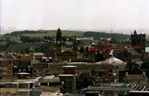 Paisley town landscape with crane and construction August 1997 Paisley town landscape with crane and construction August 1997