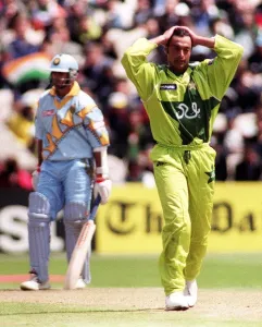 Pakistan Bowler Shoaib Akhtar June 1999 India v Pakistan World Cup super Pakistan Bowler Shoaib Akhtar June 1999 India v Pakistan World Cup super