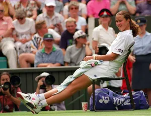 PAM SCHRIVER IN HER LAST WIMBLEDON V HUBER 27/06/1996 PAM SCHRIVER IN HER LAST WIMBLEDON V HUBER 27/06/1996