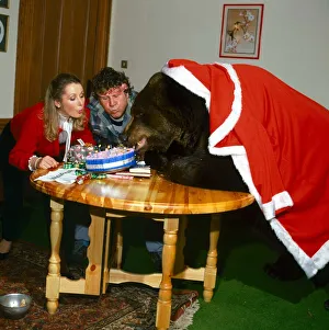 Party Animal! Hercules the bear celebrates his 10th birthday Blowing out Party Animal! Hercules the bear celebrates his 10th birthday Blowing out