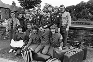 This party of scouts, venture scouts and leaders from the 43rd Crosland Moor group left This party of scouts, venture scouts and leaders from the 43rd Crosland Moor group left