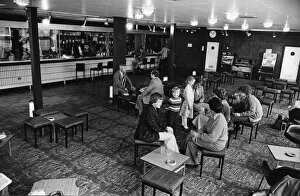 Images Dated 19th April 1979: Passengers waiting for their flight to be called seen here at the bar at Teesside Airport