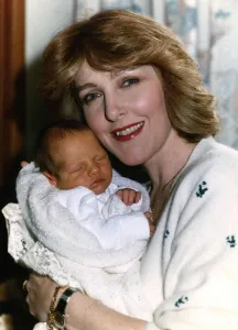 Patrica Hodge actress with her baby March 1989 Patrica Hodge actress with her baby March 1989
