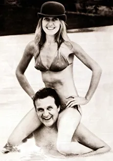 Patrick McNee with his daughter Jennifer McNee - November 1982 actor, swimming Patrick McNee with his daughter Jennifer McNee - November 1982 actor, swimming