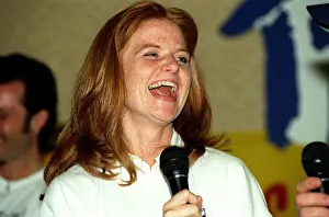 Patsy Palmer Actress June 98 Eastenders actress holding microphone Patsy Palmer Actress June 98 Eastenders actress holding microphone