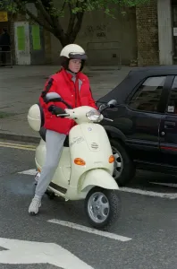 Patsy Palmer Actress May 98 Eastenders actress riding vespa motobike Patsy Palmer Actress May 98 Eastenders actress riding vespa motobike