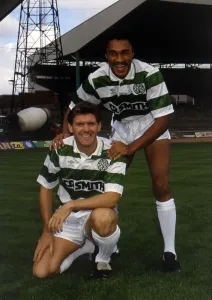 Paul Elliott with team-mate Roy Aitken August 1989 Paul Elliott with team-mate Roy Aitken August 1989