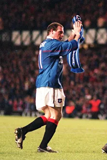 Paul Gascoigne Alan McLaren testimonial 2nd March 1999 Gazza does lap of homour at Paul Gascoigne Alan McLaren testimonial 2nd March 1999 Gazza does lap of homour at