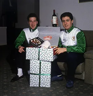 Paul Kane & John Collins with presents December 1987 Paul Kane & John Collins with presents December 1987