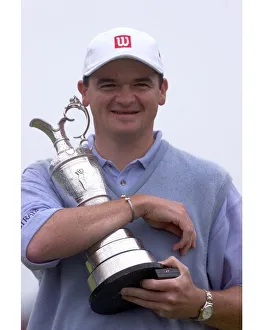Paul Lawrie golfer holding the Claret Jug July 1999 after winning the British Open Paul Lawrie golfer holding the Claret Jug July 1999 after winning the British Open