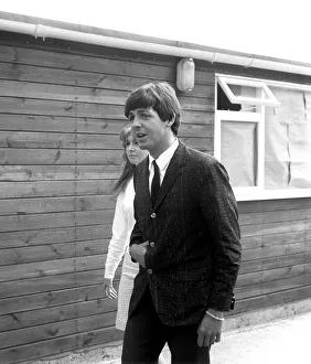 Paul McCartney and actress Jane Asher arriving at Luton Airport, May 1964 Paul McCartney and actress Jane Asher arriving at Luton Airport, May 1964