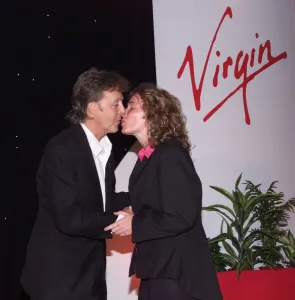 Paul McCartney with Juliet Gellatley may 1999 to whom he presented the Linda Paul McCartney with Juliet Gellatley may 1999 to whom he presented the Linda