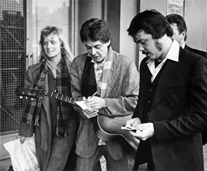 Paul McCartney pictured signing an autograph at The Royal Court Theatre in Liverpool Paul McCartney pictured signing an autograph at The Royal Court Theatre in Liverpool