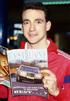 Paul McStay reading Fast Lane car magazine January 1988 Paul McStay reading Fast Lane car magazine January 1988