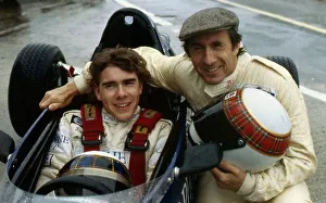Paul Stewart sitting in racing car with his father May 1987 Paul Stewart sitting in racing car with his father May 1987