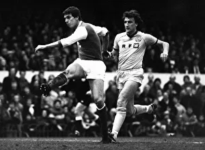Paul Vaessen Arsenal player shoots at goal 1982 Paul Vaessen Arsenal player shoots at goal 1982