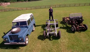 Paul Watson with Land Rovers July 1998 in stages of building Earlston Glenburnie Farm Paul Watson with Land Rovers July 1998 in stages of building Earlston Glenburnie Farm