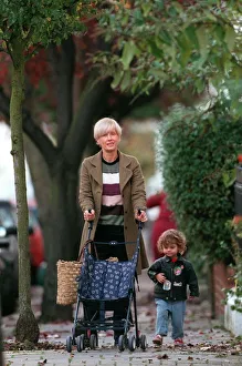 Paula Yates TV Presenter November 1998 Walking near her home in London with her Paula Yates TV Presenter November 1998 Walking near her home in London with her