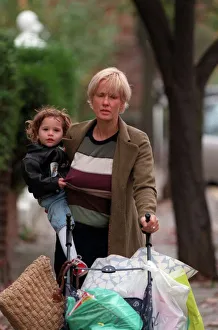 Paula Yates TV Presenter November 1998 Walking near her home in London with her Paula Yates TV Presenter November 1998 Walking near her home in London with her