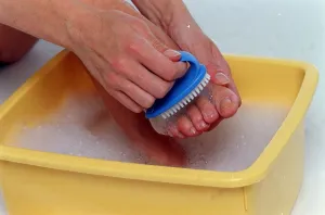 Pedicure Feature June 1999 gently scrub toes Pedicure Feature June 1999 gently scrub toes