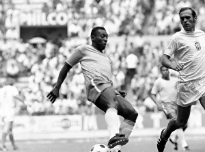 Pele of Brazil beats a Czechoslovakian defender June 1970 during the World Cup Pele of Brazil beats a Czechoslovakian defender June 1970 during the World Cup