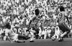 Pele of Brazil goes past a Czechoslovakian defender June 1970 during Pele of Brazil goes past a Czechoslovakian defender June 1970 during