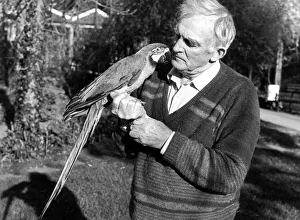 Penscynor Wildlife Park owner Idris Hale holds a blue and gold macaw Penscynor Wildlife Park owner Idris Hale holds a blue and gold macaw