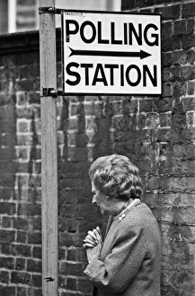 A pensive British Conservative Prime Minister, Margaret Thatcher A pensive British Conservative Prime Minister, Margaret Thatcher