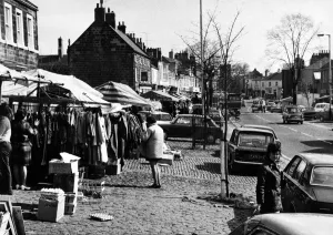 People shopping in Guisborough. 20th April 1972 People shopping in Guisborough. 20th April 1972