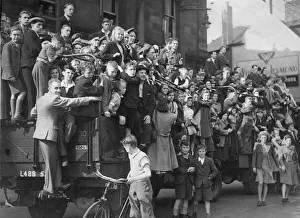 People on the streets celebrate the The VJ day victory parade in Newcastle at the end of People on the streets celebrate the The VJ day victory parade in Newcastle at the end of
