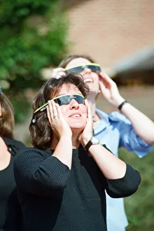 People watching a total solar eclipse. 11th August 1999 People watching a total solar eclipse. 11th August 1999